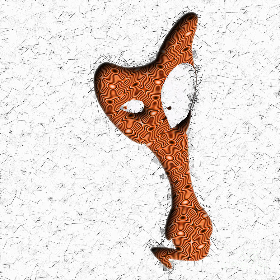 Abstract Monster Cut-out Series - Orange Slither Digital Art by Uncle Js Monsters