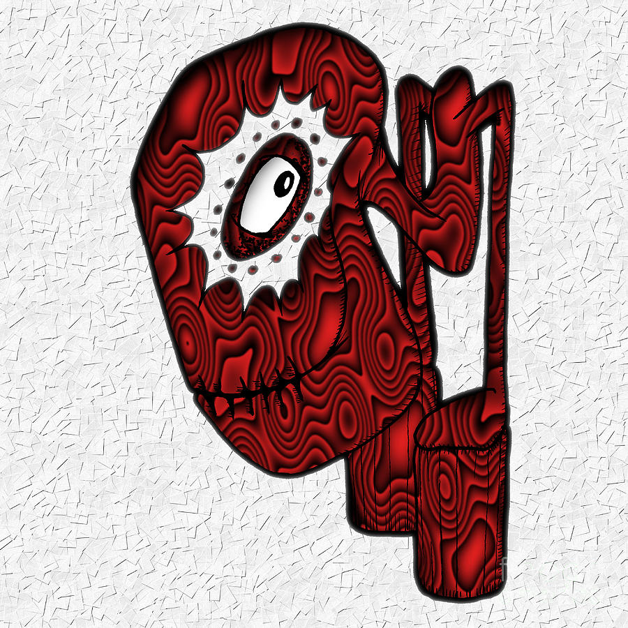 Abstract Monster Cut-Out Series - Red Ganix Digital Art by Uncle Js Monsters
