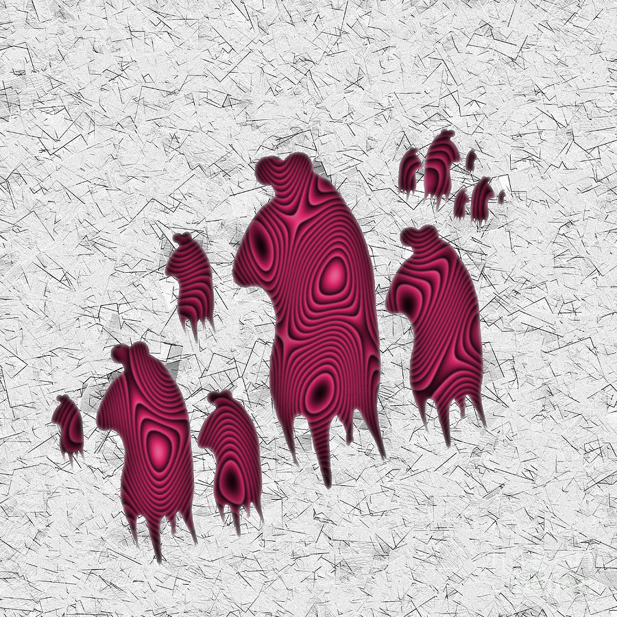 Abstract Monster Cut-out Series - Red Rally Digital Art by Uncle Js Monsters