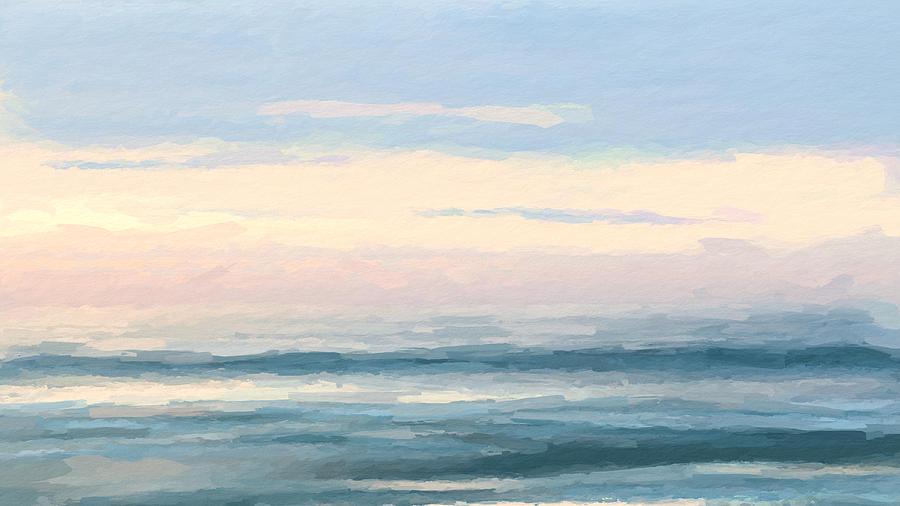 Abstract morning sea Mixed Media by Anthony Fishburne