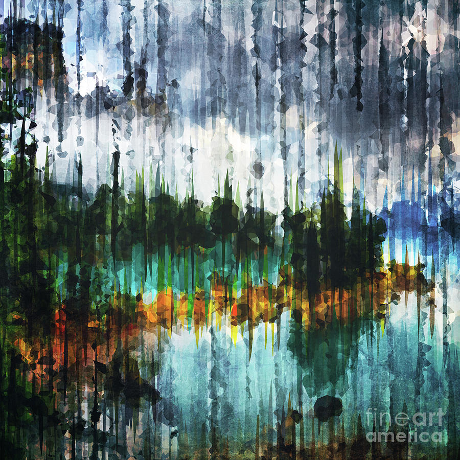 Abstract Mountain Lake Digital Art by Phil Perkins