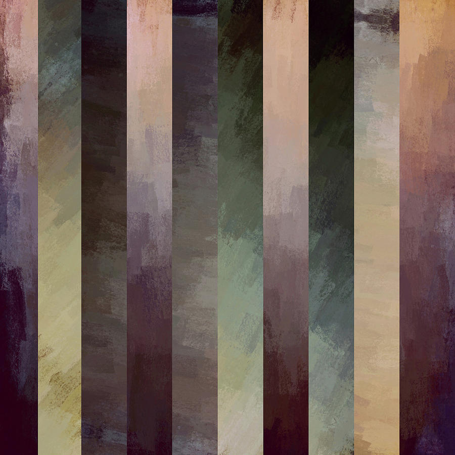Abstract Digital Art - Abstract Muted Vertical Bars by Brandi Fitzgerald