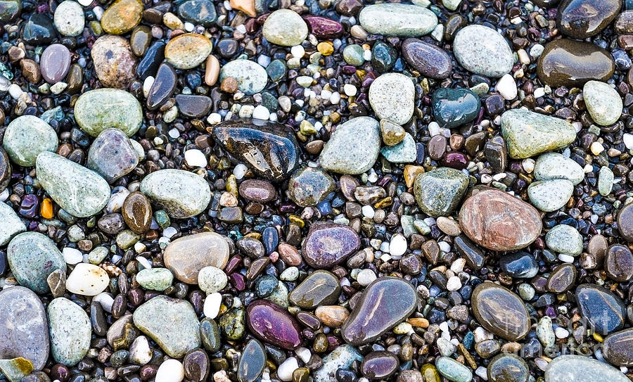 Abstract Nature Tropical Beach Pebbles 871A Blue Purple Pink and Orange 871A Photograph by Ricardos Creations