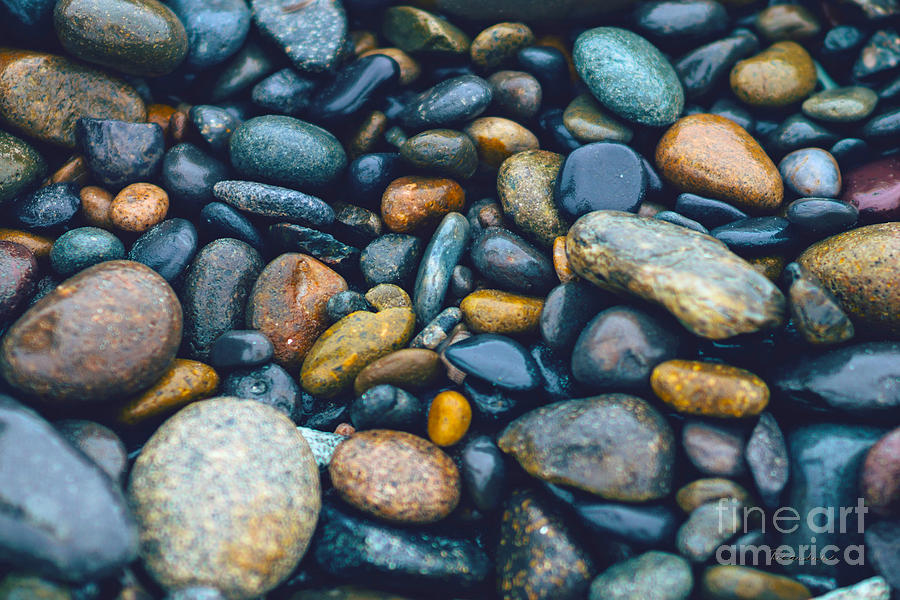 Abstract Nature Tropical Beach Pebbles 923 Blue Photograph by Ricardos Creations