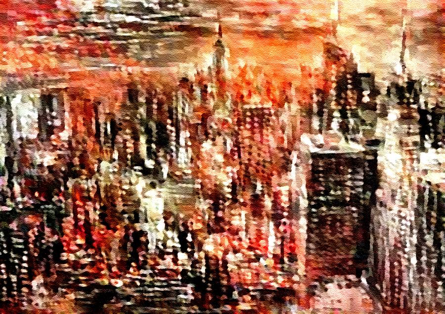 Abstract New York Sunset  L B Digital Art