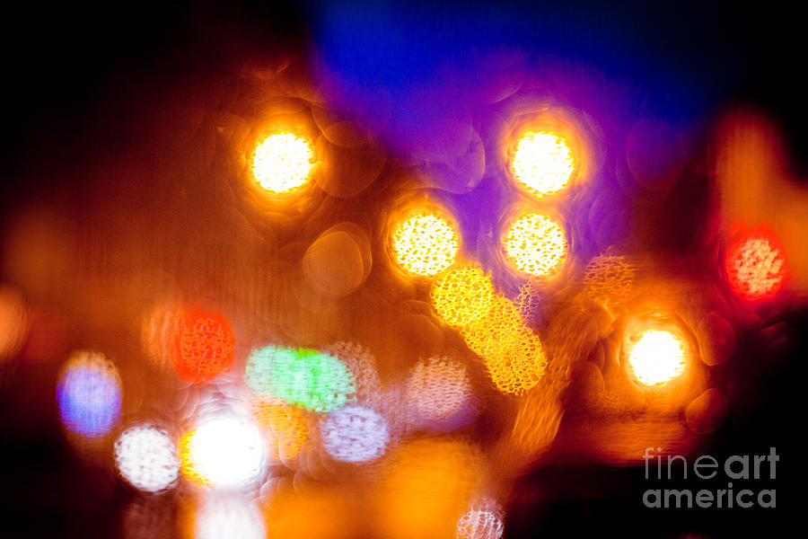 Abstract Night Light of city Photograph by Raimond Klavins