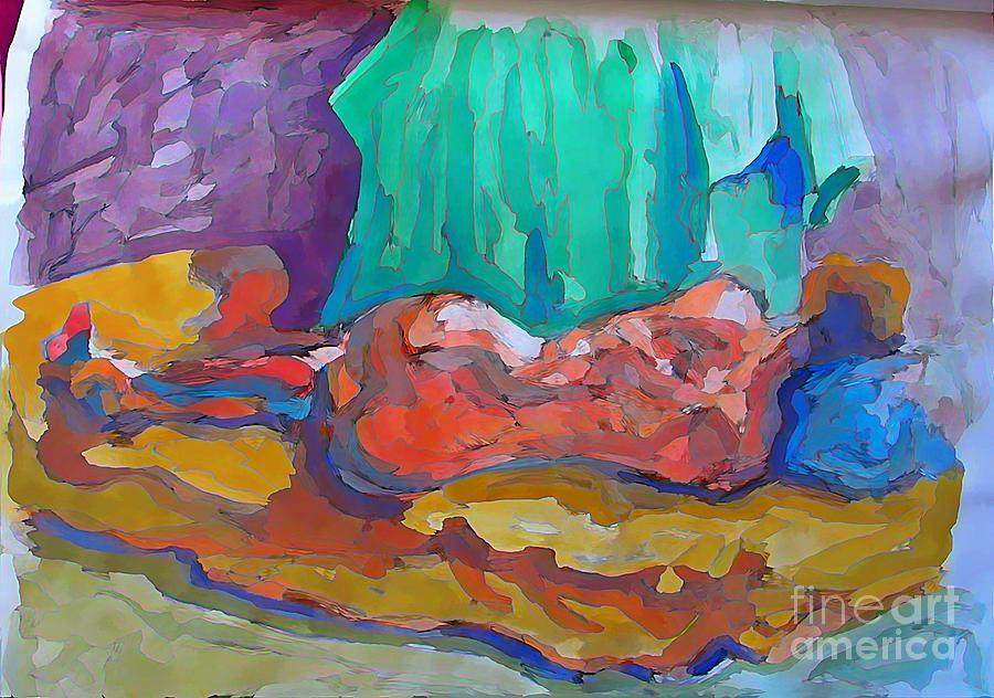 Nude Painting - Abstract Nude Female by John Malone