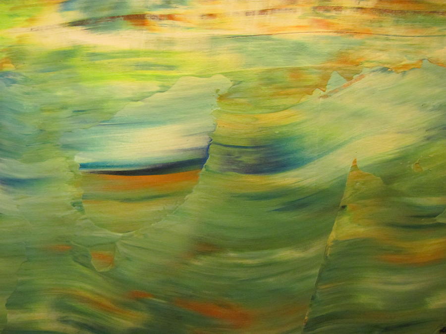 Abstract Ocean - close up 1 Painting by Anita Burgermeister