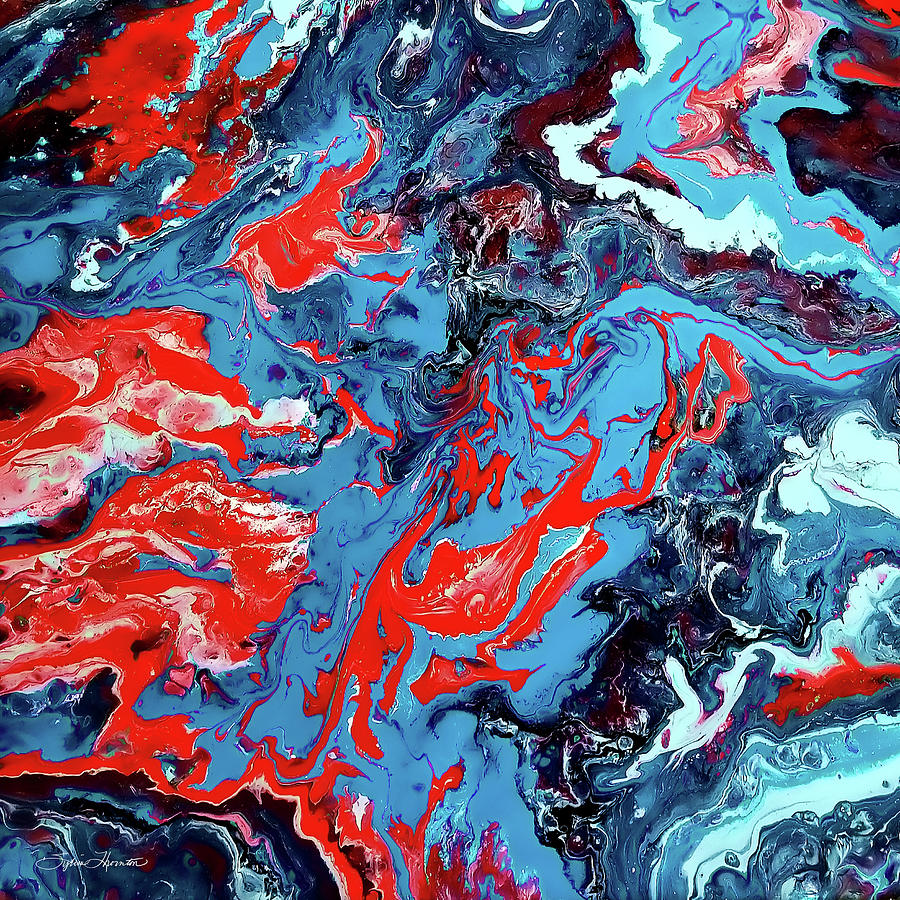 Abstract Ocean Lava Painting by Sylvia Thornton