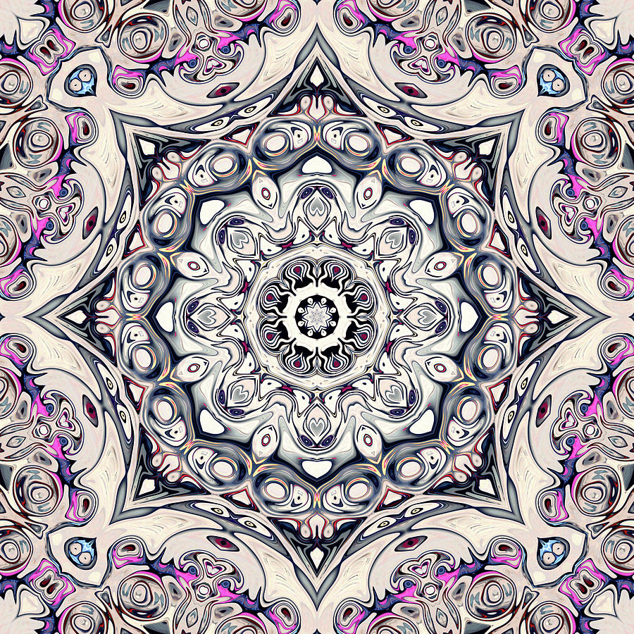 Abstract Octagonal Mandala Digital Art by Phil Perkins