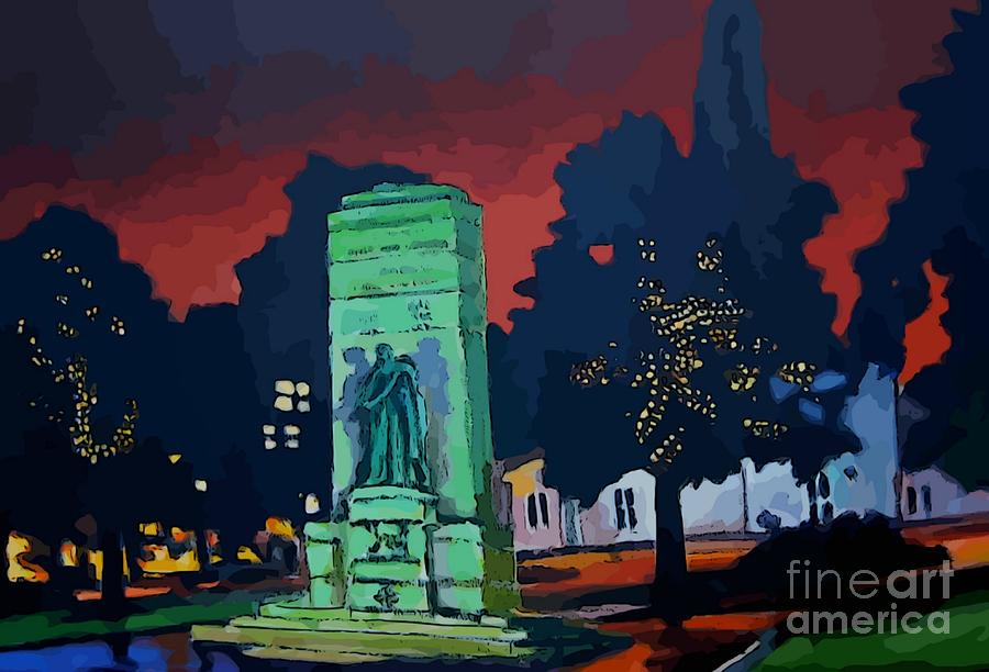 Abstract Painting - Abstract of War Memorial Grand Parade Halifax by John Malone
