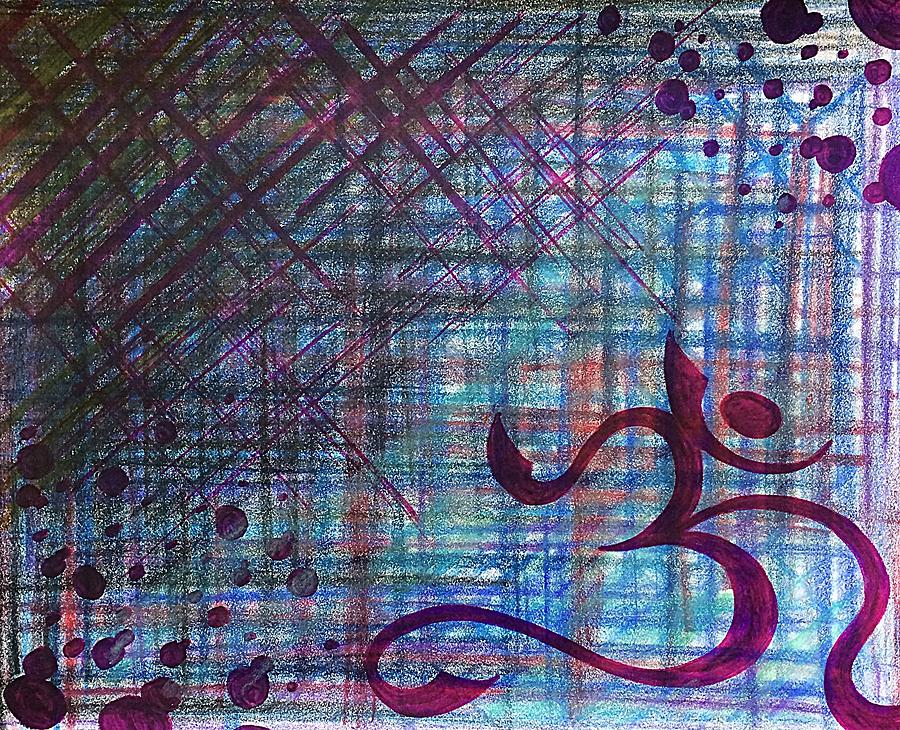 Abstract Drawing - Abstract om in magenta by Noah Babcock