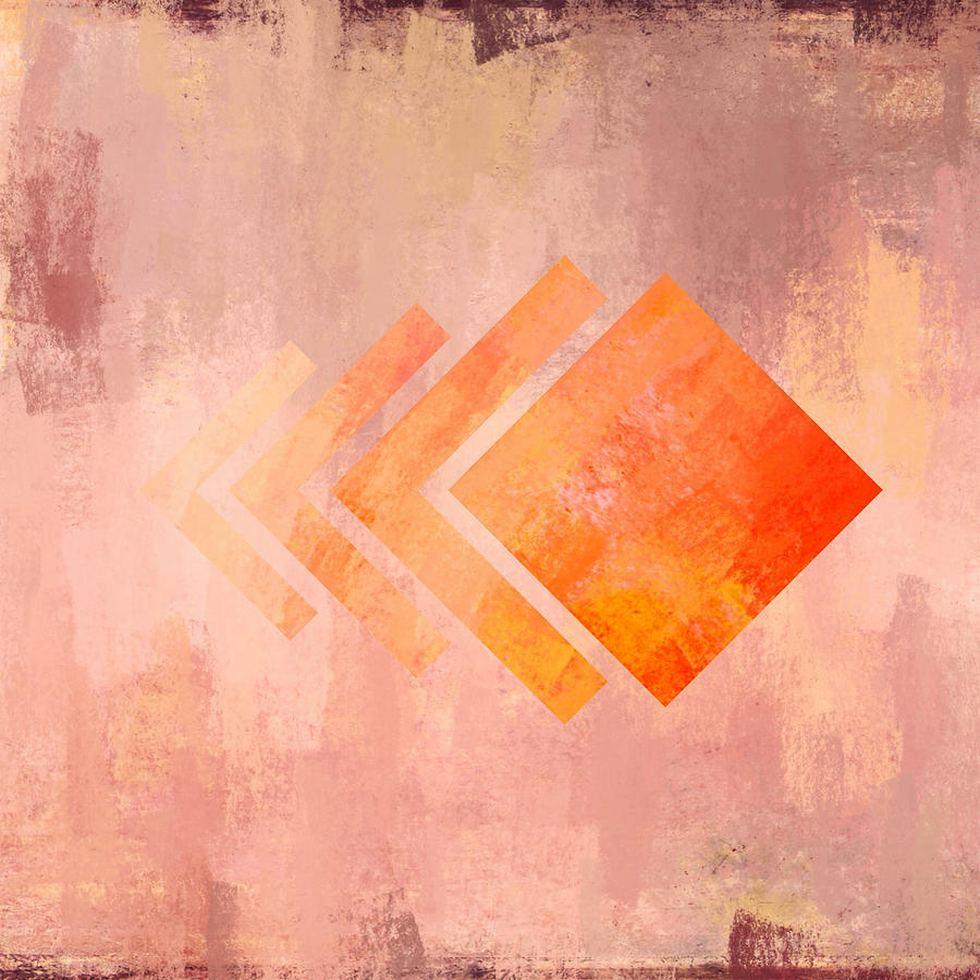 Abstract Orange Square with Angles Digital Art by Brandi Fitzgerald