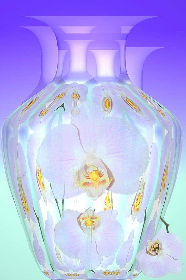 Abstract Orchids and Vase Digital Art by Joyce Dickens