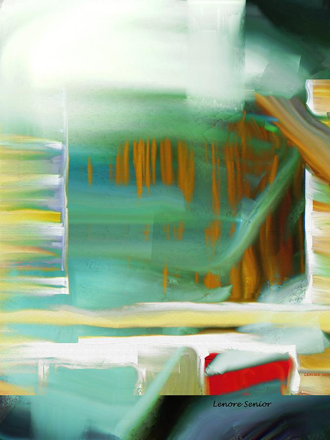 Abstract - Origins of the Log Cabin Painting by Lenore Senior