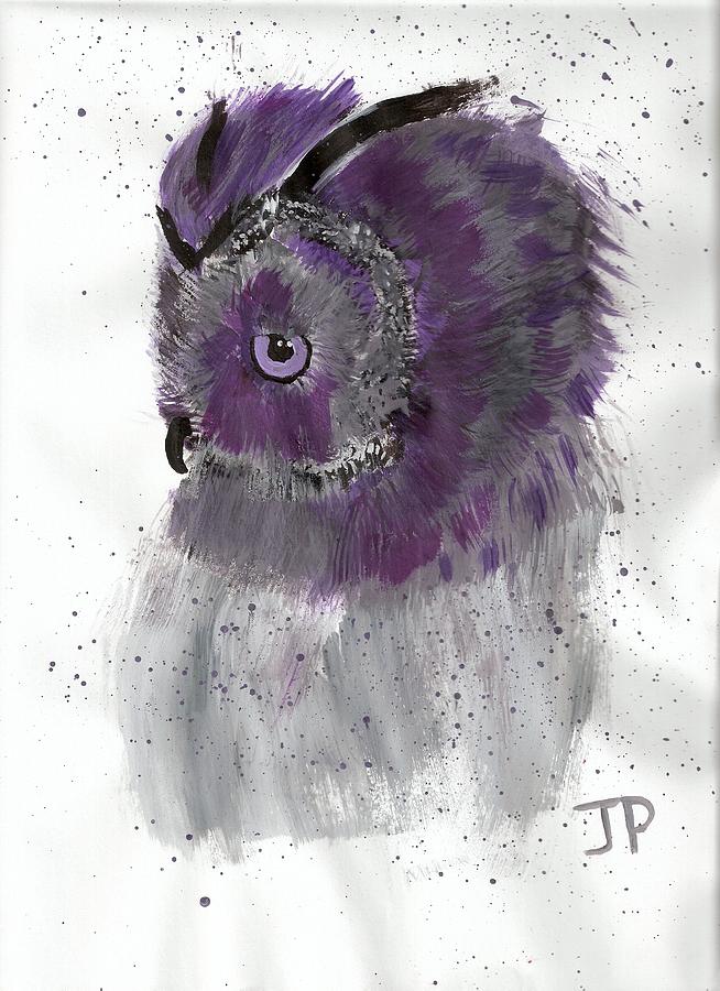 Abstract Purple Owl Painting by Judy Pearce | Fine Art America