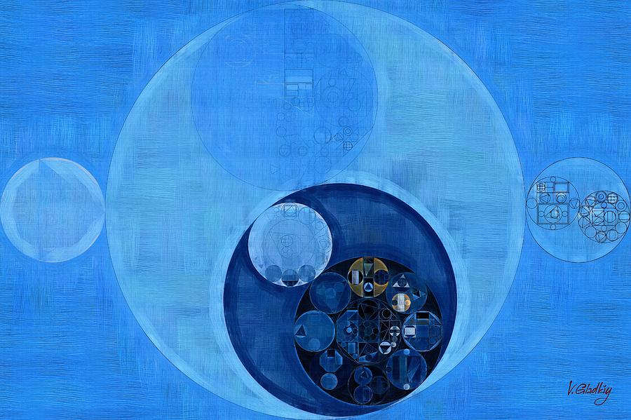 Abstract painting - Bleu de france Digital Art by Vitaliy Gladkiy