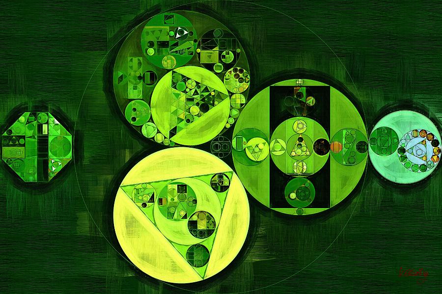 Abstract painting - Dark green Digital Art by Vitaliy Gladkiy