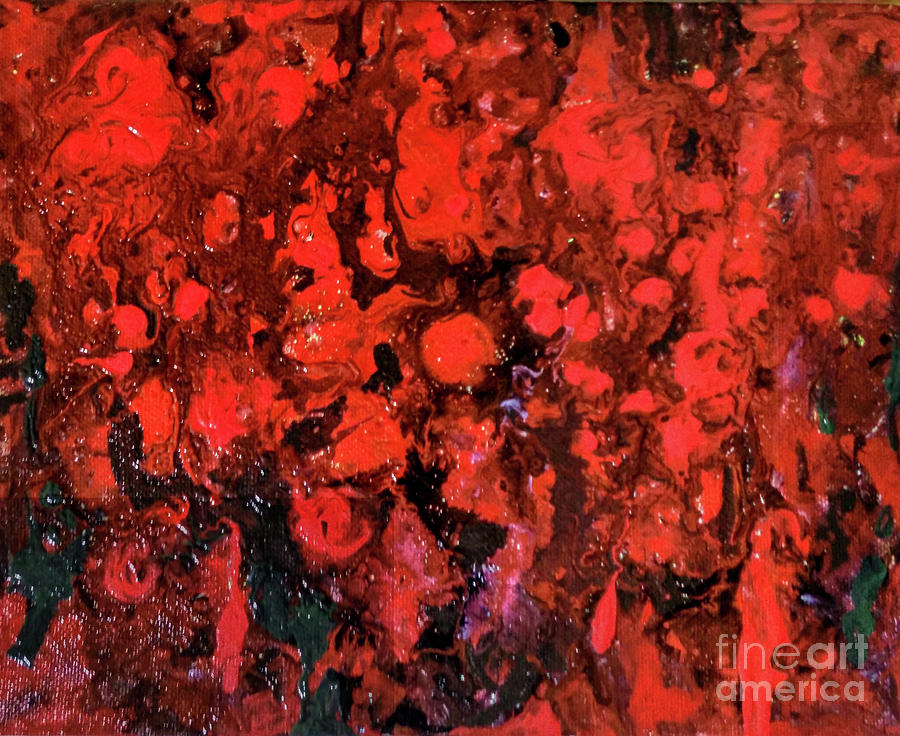 Abstract painting in Red Painting by Asha Sudhaker Shenoy