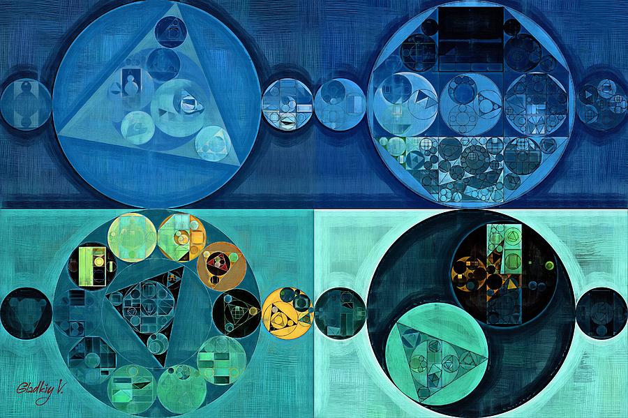 Abstract painting - Medium aquamarine Digital Art by Vitaliy Gladkiy