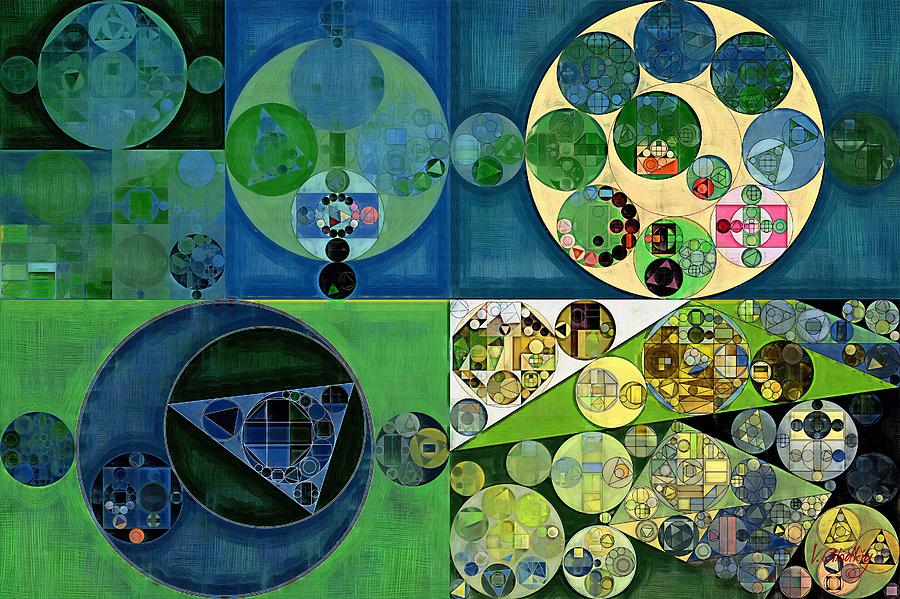 Abstract Digital Art - Abstract painting - Medium jungle green by Vitaliy Gladkiy