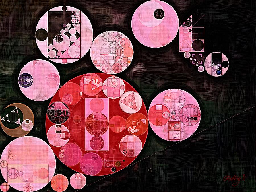 Piece Digital Art - Abstract painting - Milano red by Vitaliy Gladkiy