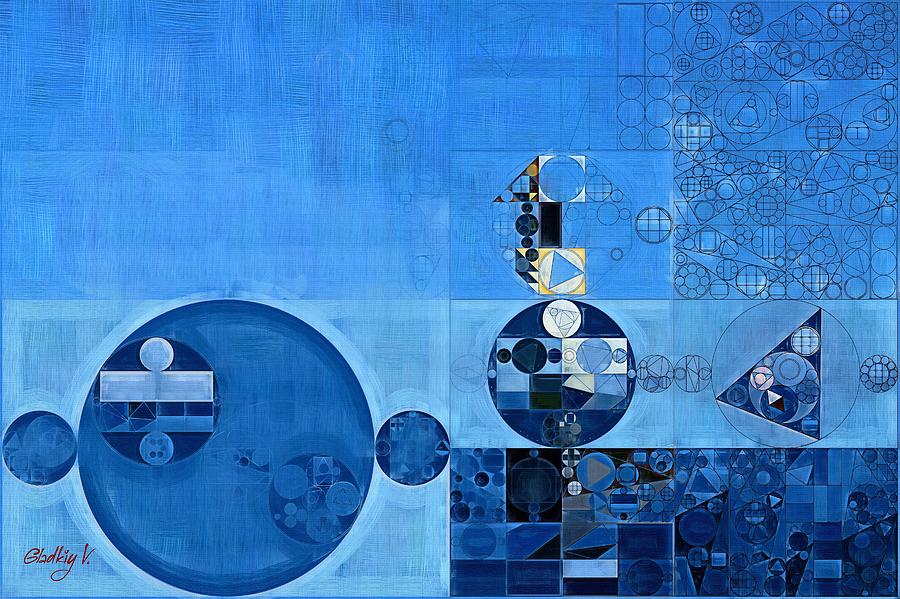 Abstract Digital Art - Abstract painting - Tufts blue by Vitaliy Gladkiy