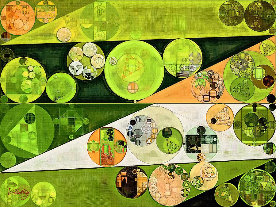 Abstract painting - Turtle green Digital Art by Vitaliy Gladkiy