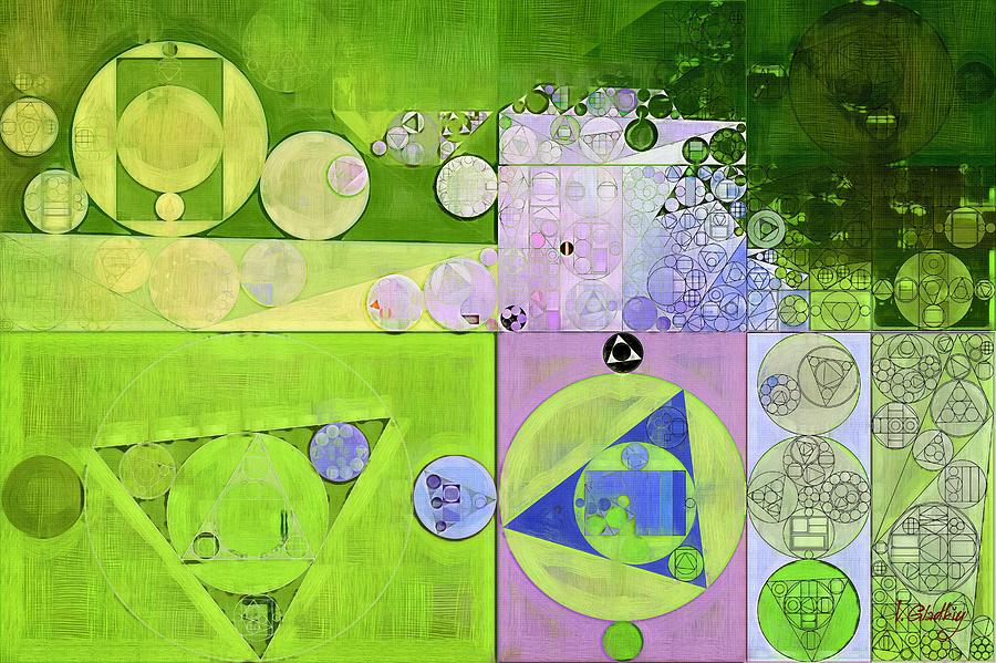 Abstract Digital Art - Abstract painting - Yellow green by Vitaliy Gladkiy