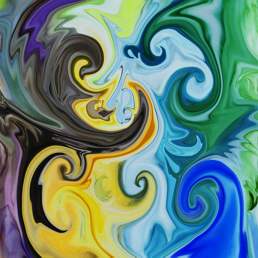 Abstract Painting - Abstract Paisley by Irina Sztukowski by Irina Sztukowski
