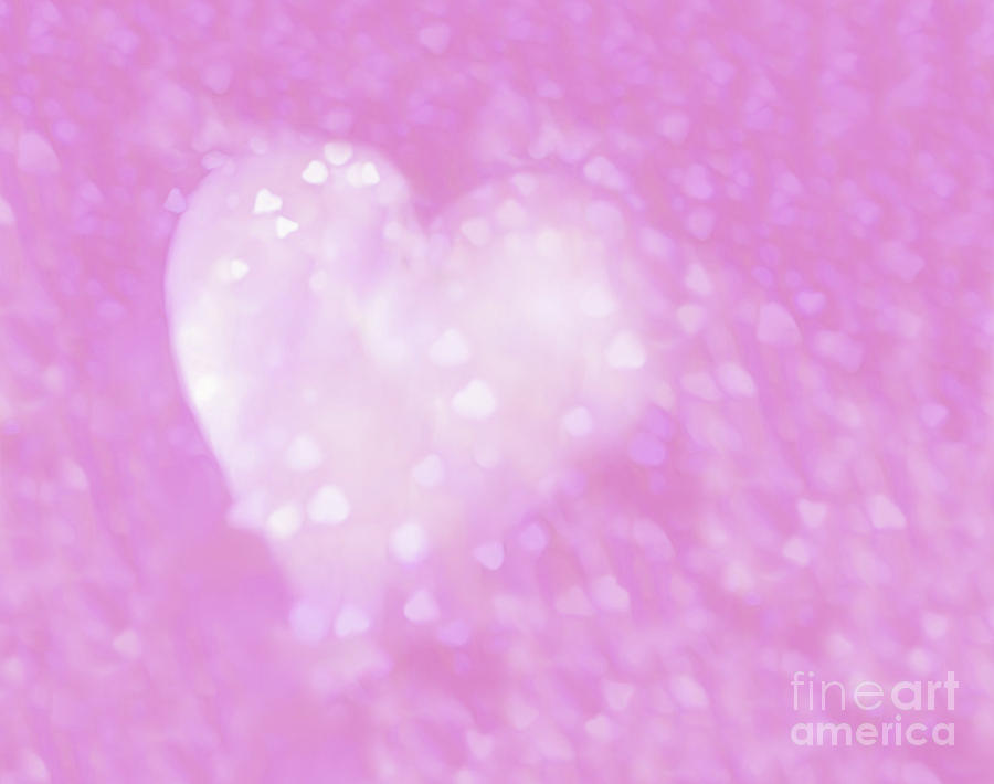 Abstract Pastel Pink Hearts Digital Art