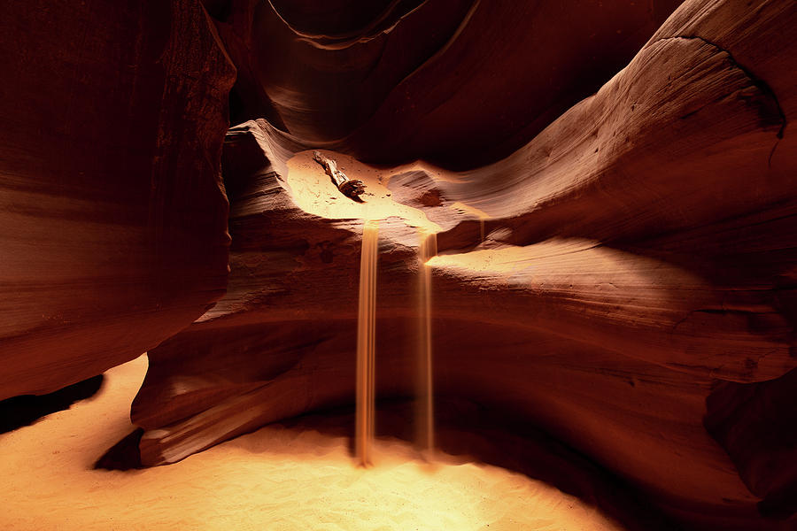 Abstract Pattern Formation of Sand Falling in a Cave in the Upper Antelope Canyon Photograph by Ami Parikh