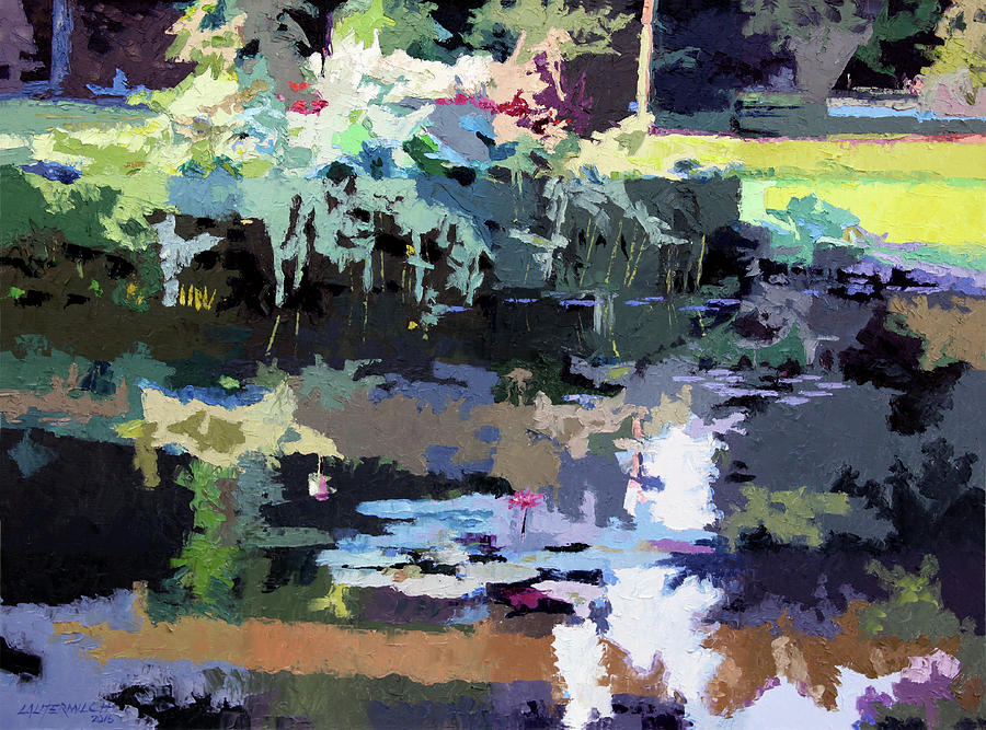 Abstract Patterns on the Lily Pond Painting by John Lautermilch
