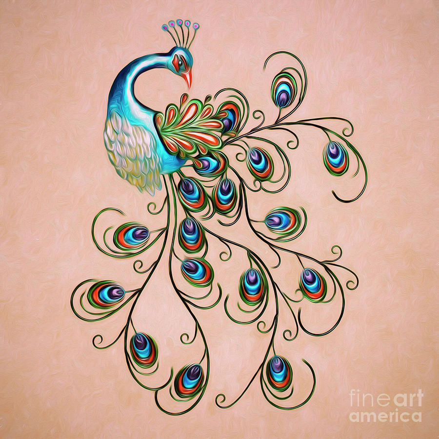 Abstract Peacock Digital Art by Walter Colvin