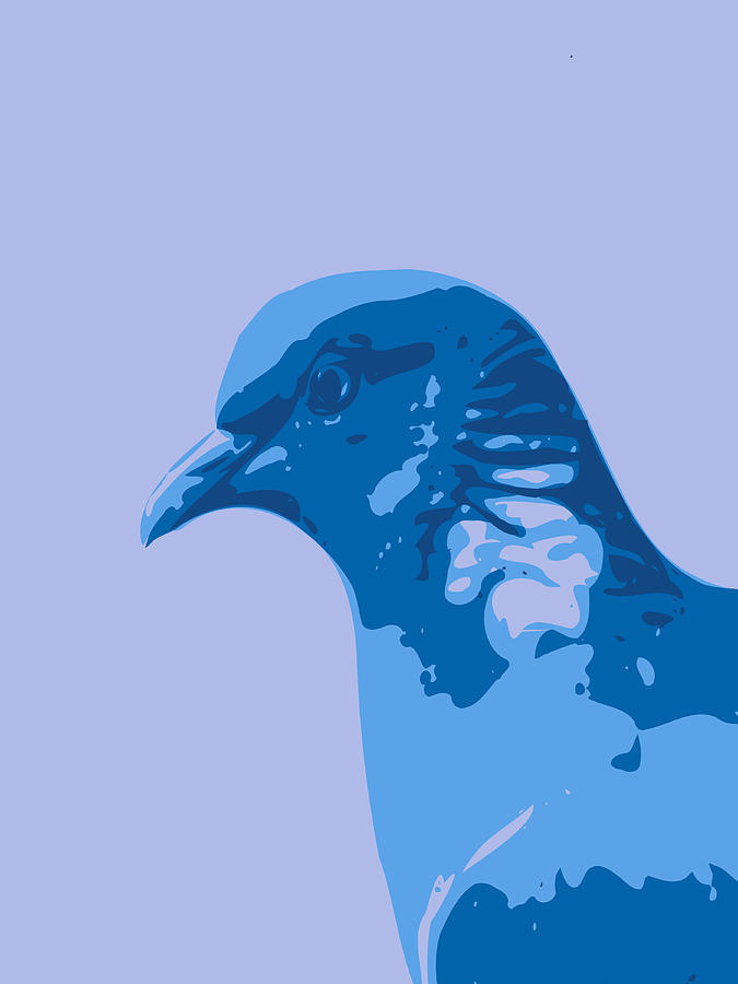 Abstract Pegion Contours blue Digital Art by Keshava Shukla