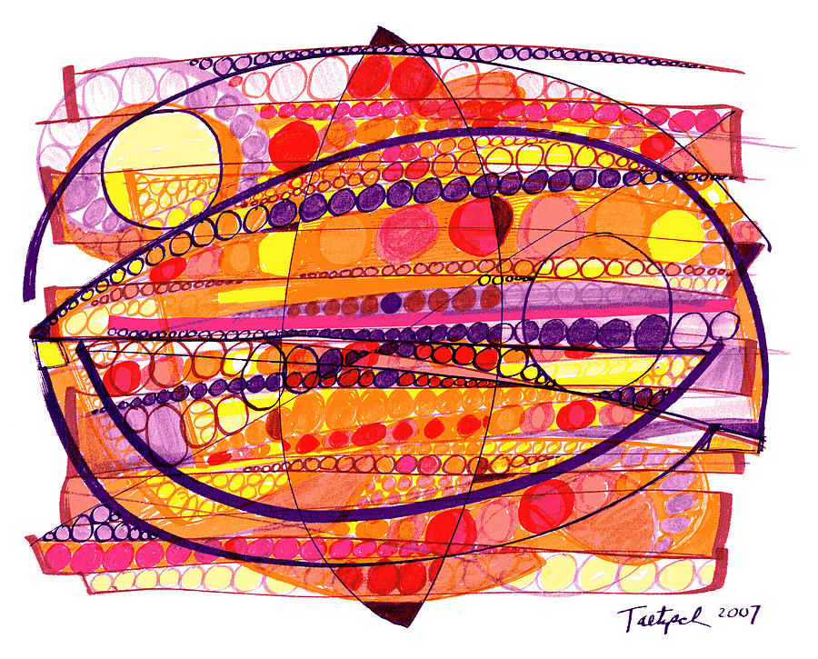 Abstract Pen Drawing Fourteen Drawing by Lynne Taetzsch