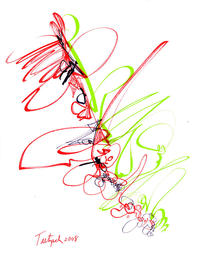 Abstract Pen Drawing Seventy Drawing by Lynne Taetzsch