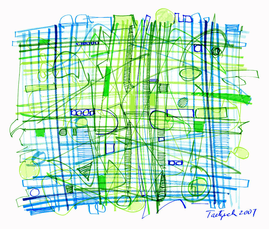 Abstract Pen Drawing Two Drawing by Lynne Taetzsch