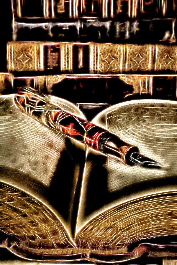 Abstract Pen On Book Photograph by Garry Gay