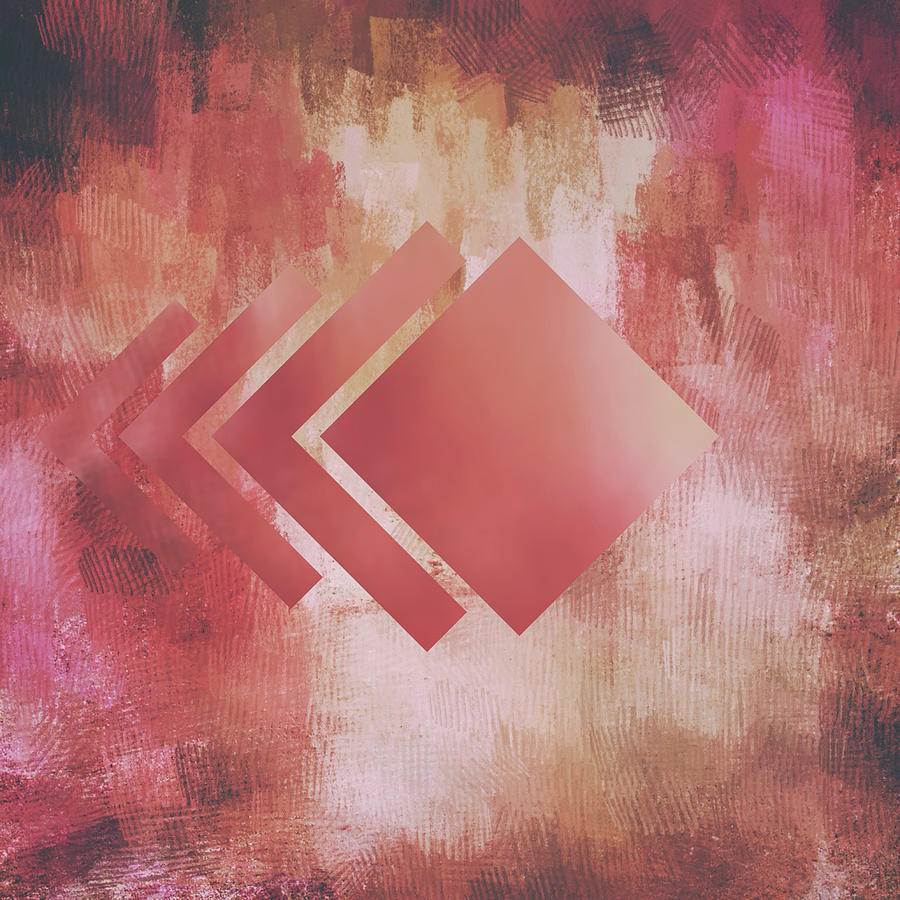 Abstract Digital Art - Abstract Pink and Gold Geometric Shapes by Brandi Fitzgerald