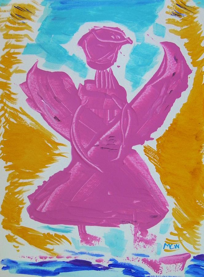 Abstract Pink Angel Painting by Mary Carol Williams