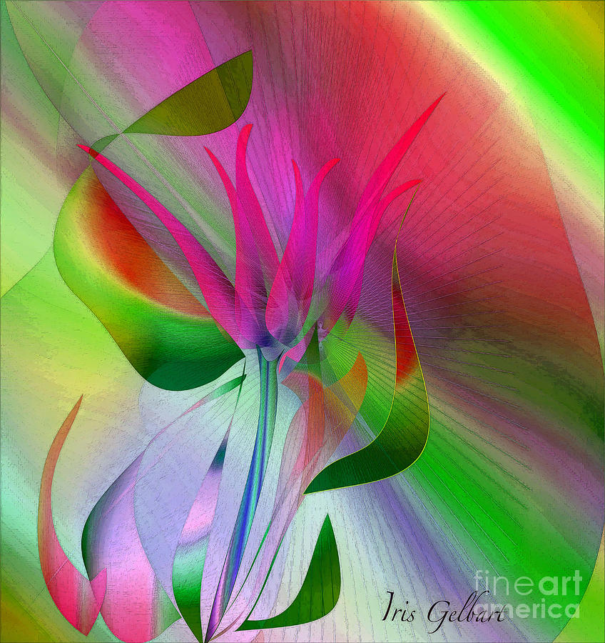 Abstract Pink Flower Digital Art by Iris Gelbart