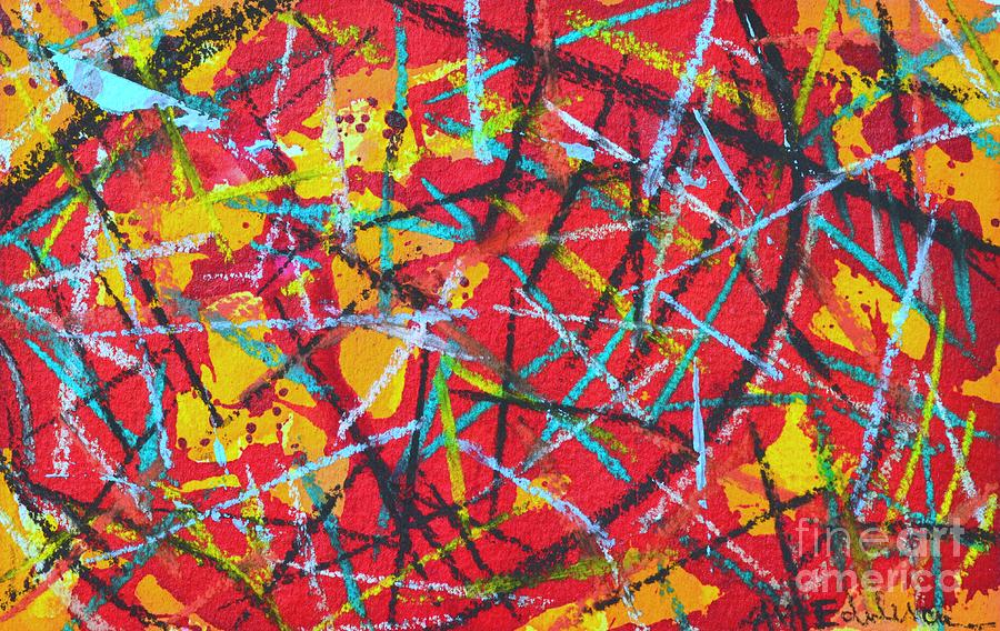 Abstract Pizza 2 Painting by Ana Maria Edulescu