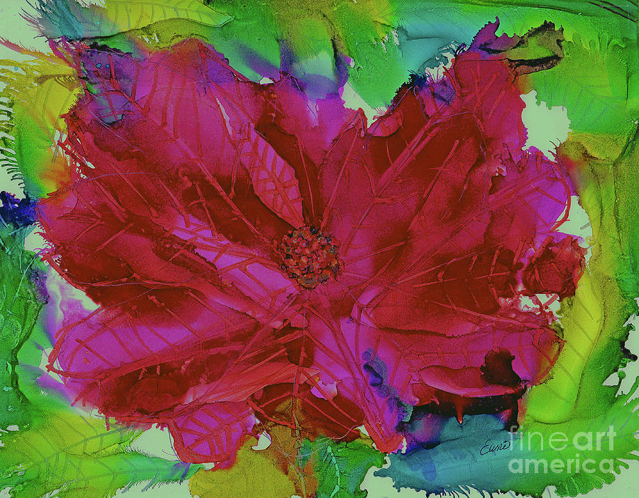 Abstract Poinsettia 2 Painting by Eunice Warfel