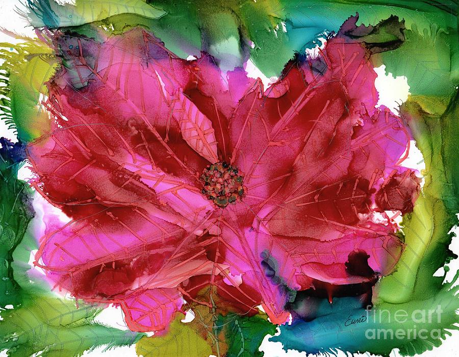 Abstract Poinsettia Painting by Eunice Warfel