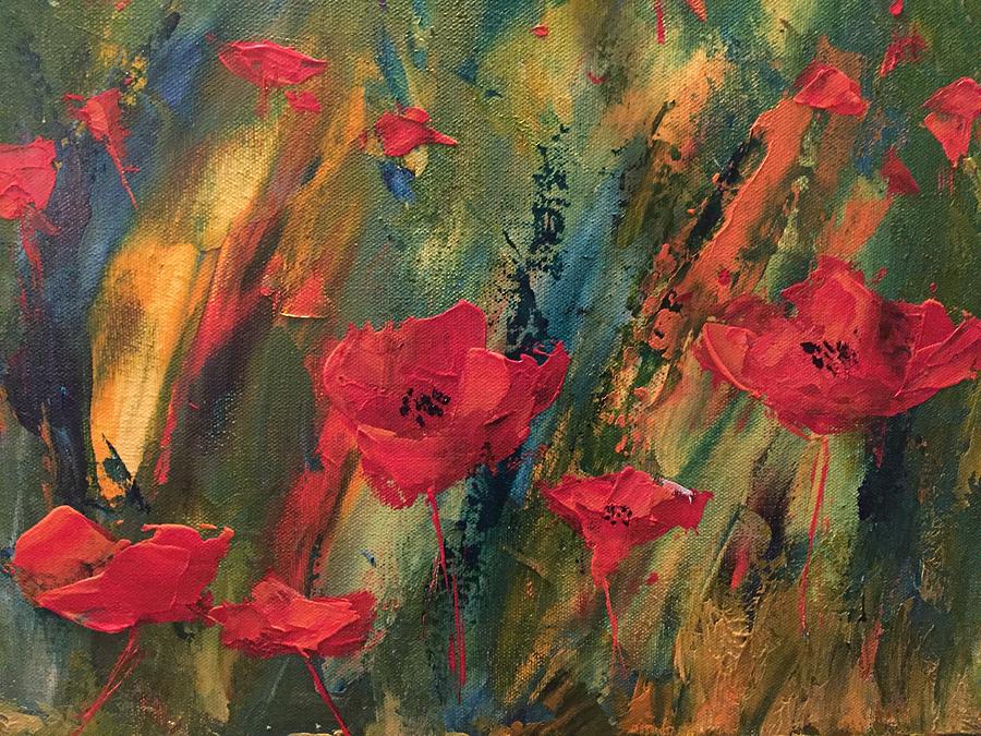 Abstract Poppies Painting by Kristine Bogdanovich