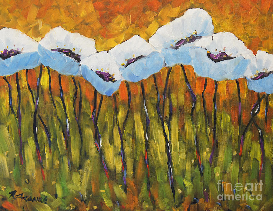 Abstract Poppies Painting by Richard T Pranke