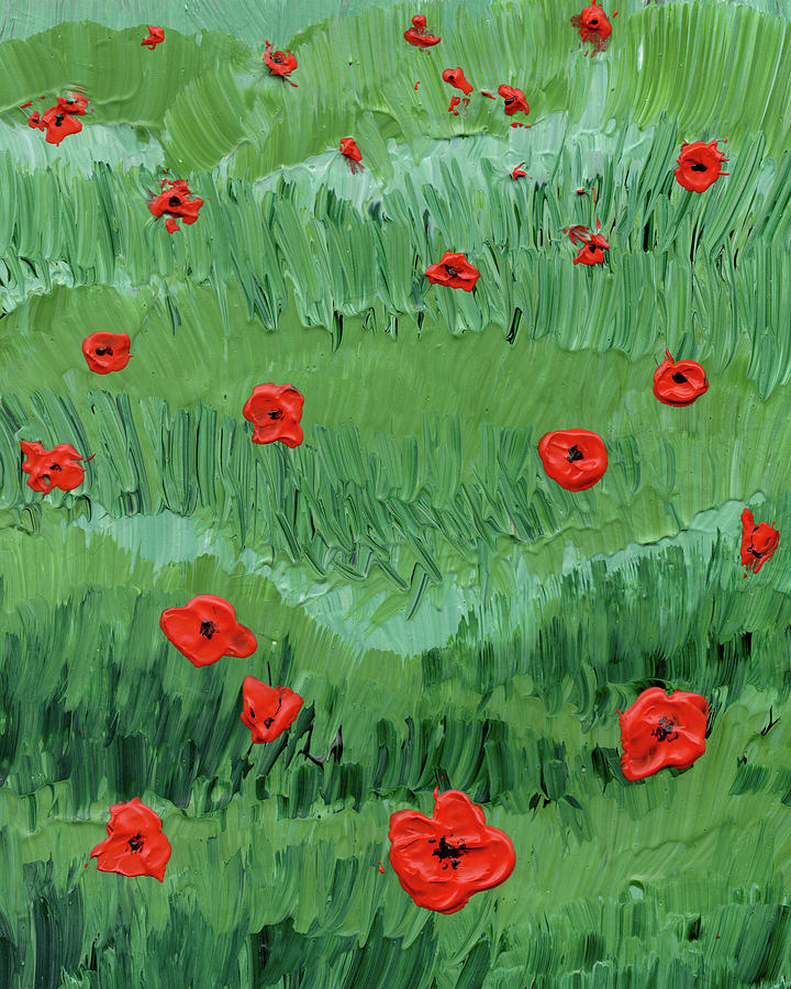 Abstract Poppy Field Decorative Artwork II Painting by Irina Sztukowski