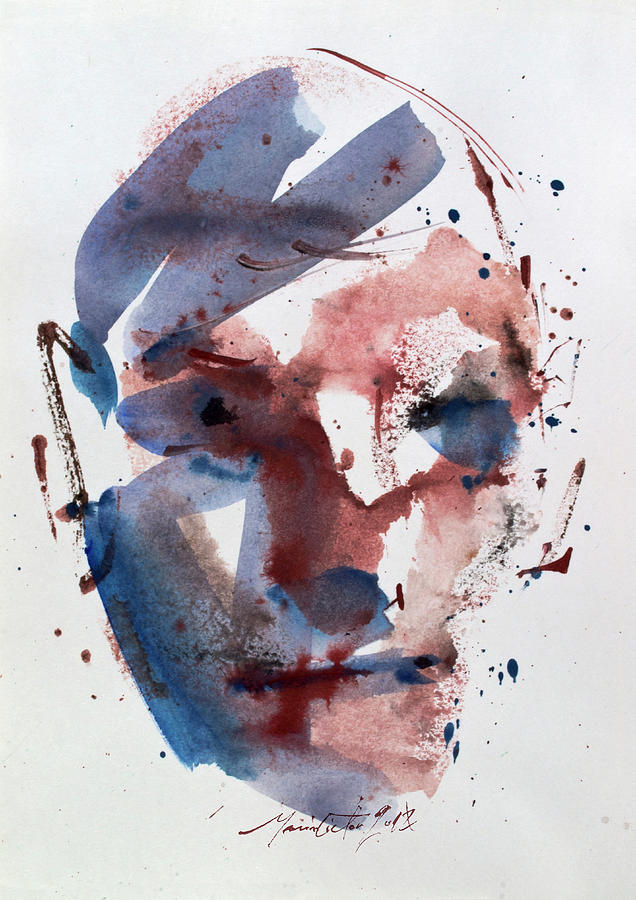 watercolor painting portrait abstract