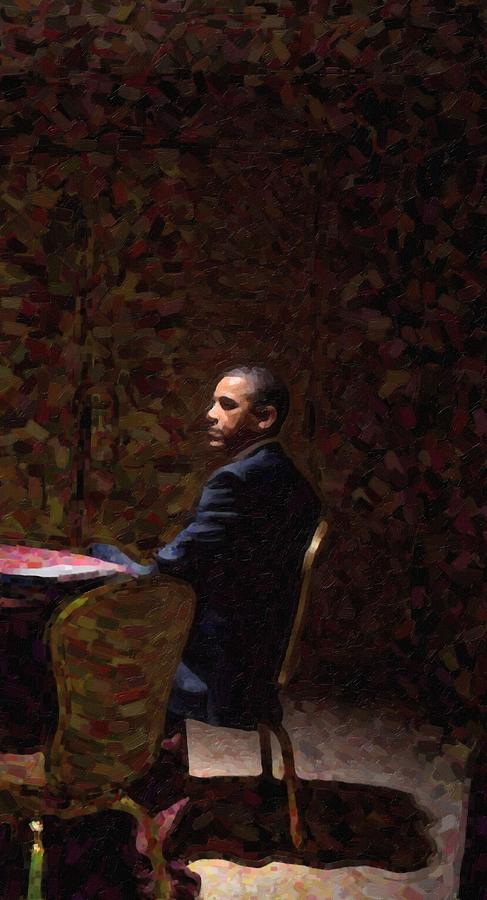 Abstract Portrait of President Barack Obama 13 Painting by Celestial Images